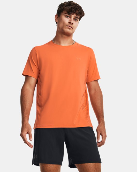 Men's UA Launch Elite Graphic Short Sleeve in Orange image number 0